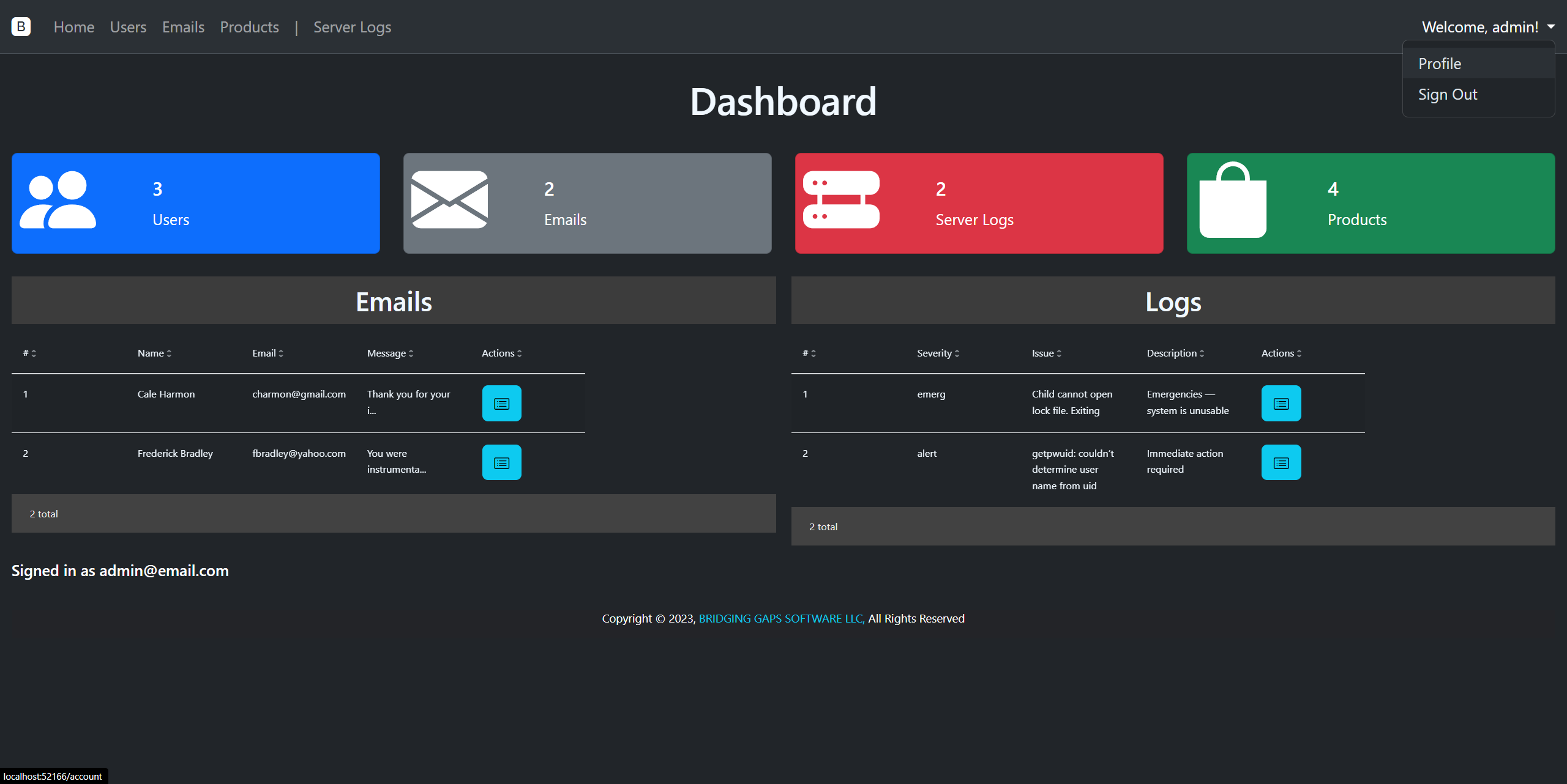 Angular Admin Portal with Bootstrap UI thumbnail